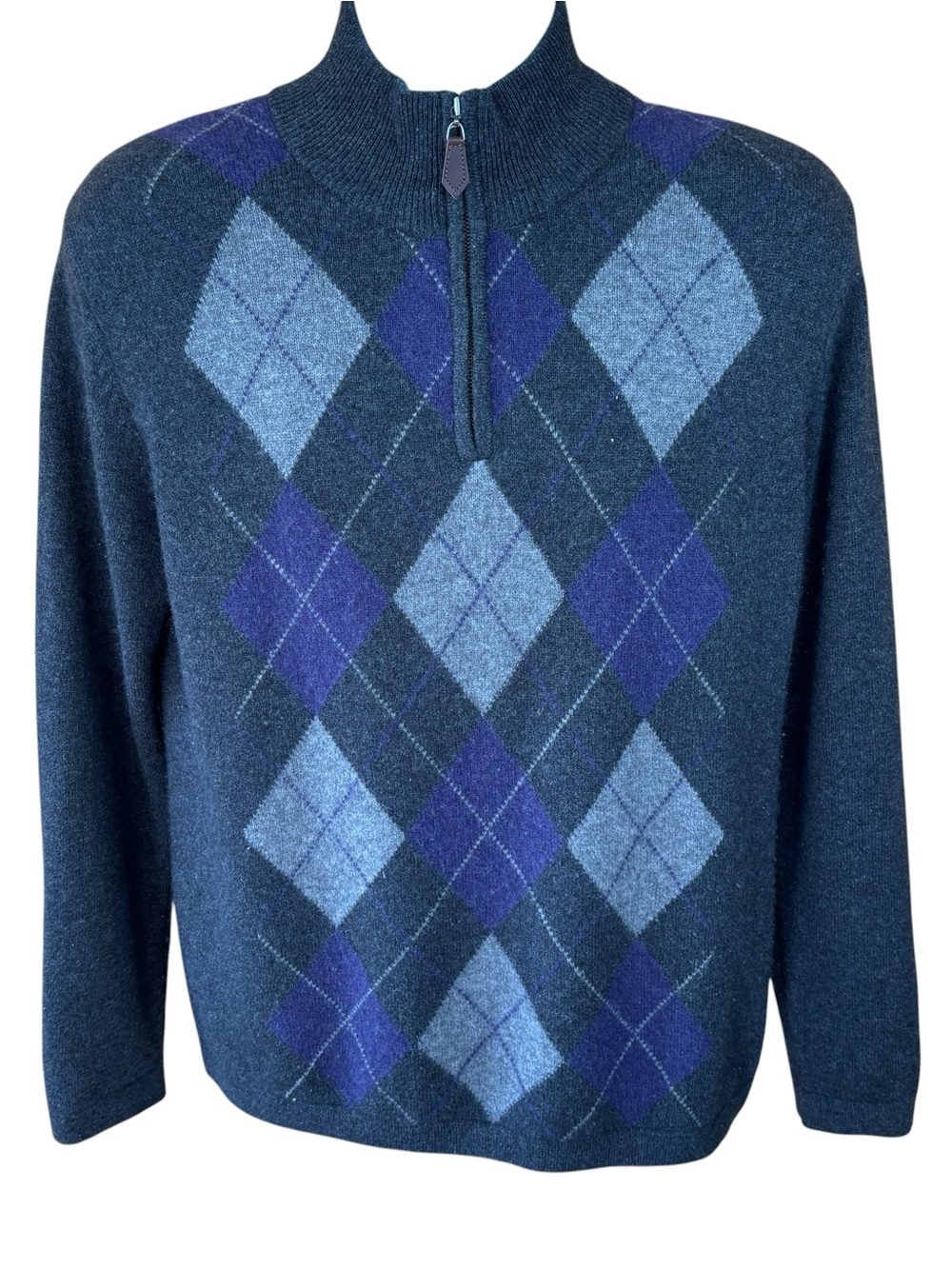Harrison Davis argyle sweater, size Medium, cashmere, luxury, preppy, soft